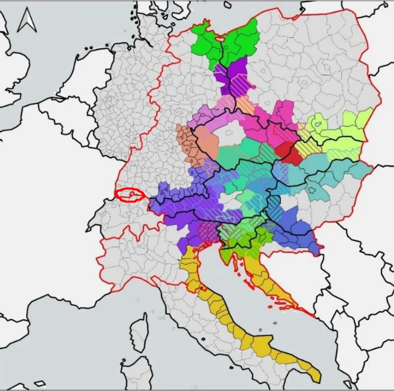 Das Bild zeigt den Programmraum Mitteleuropa und die darin enthaltenen Interreg A Programmräume auf einer Kartendarstellung.