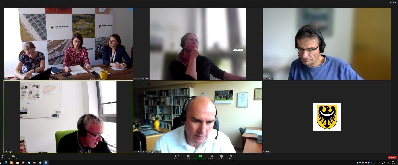 Screenshot während der Webkonferenz mit Teilnehmern des Treffens